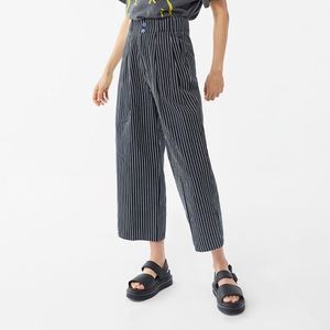 UO Mack Striped Pleated High-waisted Trouser Pant